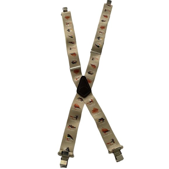 Suspender Store Fly Fish Fishing Lures Suspenders 48" / Large Construction Clip - Picture 2 of 4